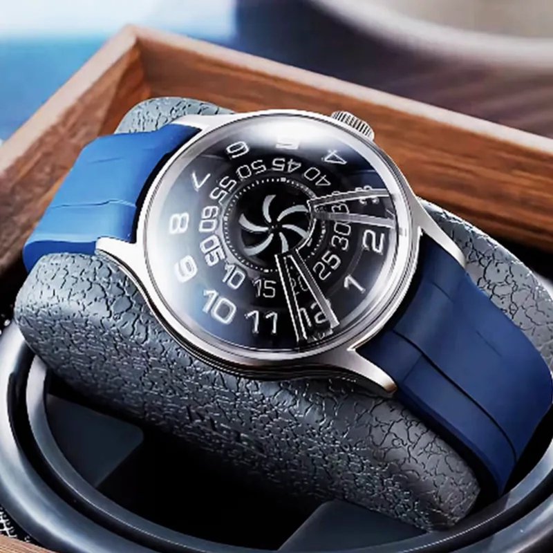 OBLVLO 欧弗洛  引力之轮腕表第二代-海洋蓝 - 男表/中性表 - 不锈钢 蓝色