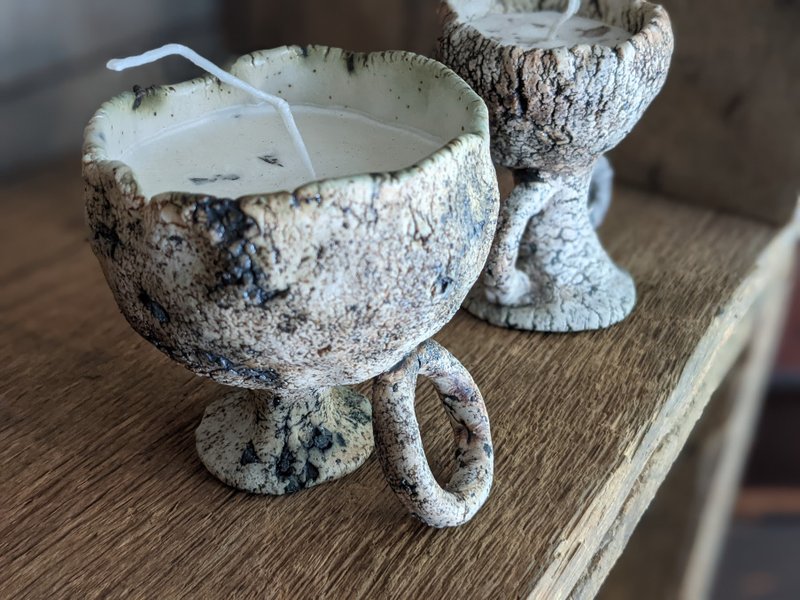 初阶原矿质感手捏花器 - 陶艺 - 陶 