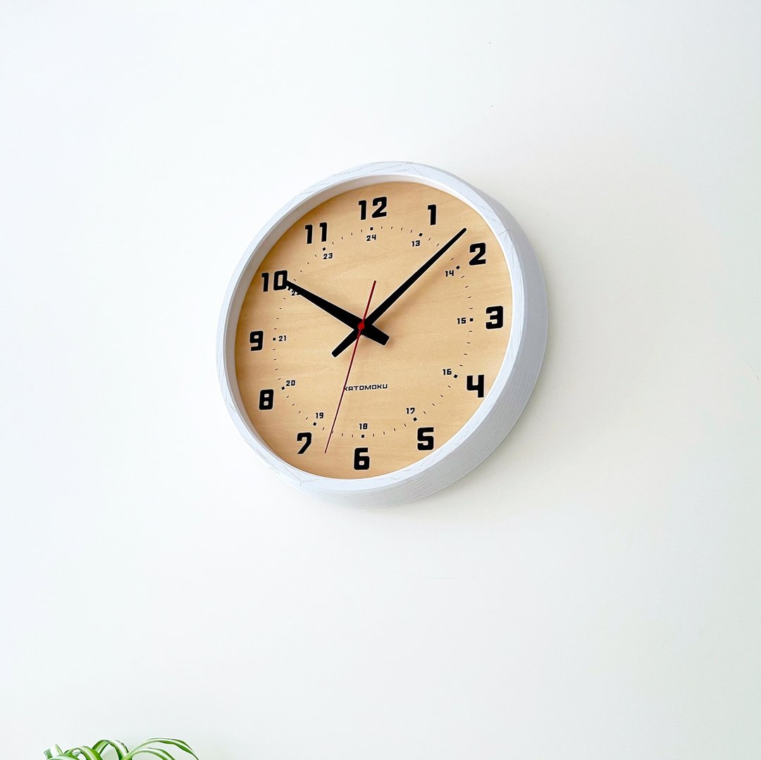 KATOMOKU muku clock 8 梣树 (km-81WH) 胶合板表盘 挂钟 日本制 - 时钟/闹钟 - 木头 白色