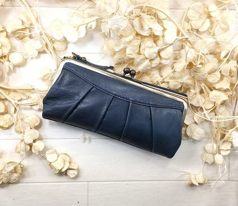 Leather wallet / long wallet / spicy / soft leather - 皮夹/钱包 - 真皮 蓝色