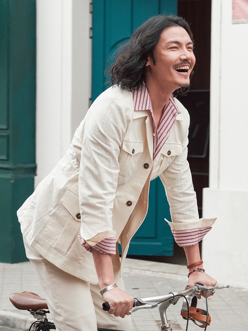 SOARIN义式复古棉麻多口袋猎装外套(2426J55) - 男装外套 - 棉．麻 白色