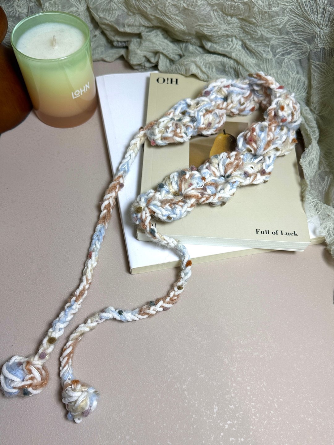 MUMU 蓝莓起司手混线钩织发带 HAND MADE - 发带/发箍 - 棉 