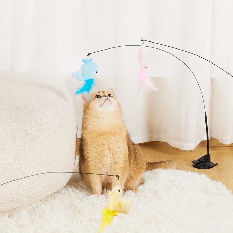 【LUUKS UP】动物派对弹跳逗猫棒 | 跟猫咪来场愉快的动物派对 - 玩具 - 其他材质 多色
