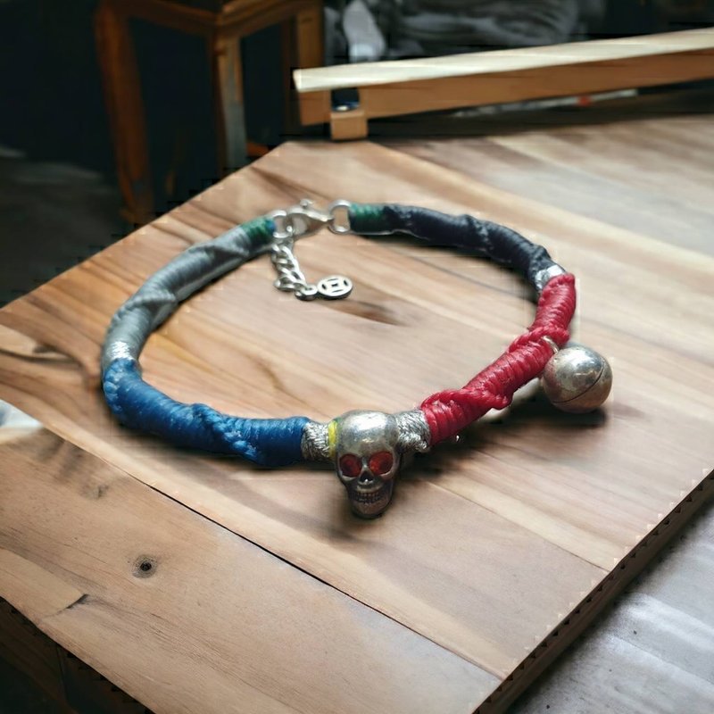 925纯银手链 蚕丝蜡线幸运绳 - 手链/手环 - 纯银 