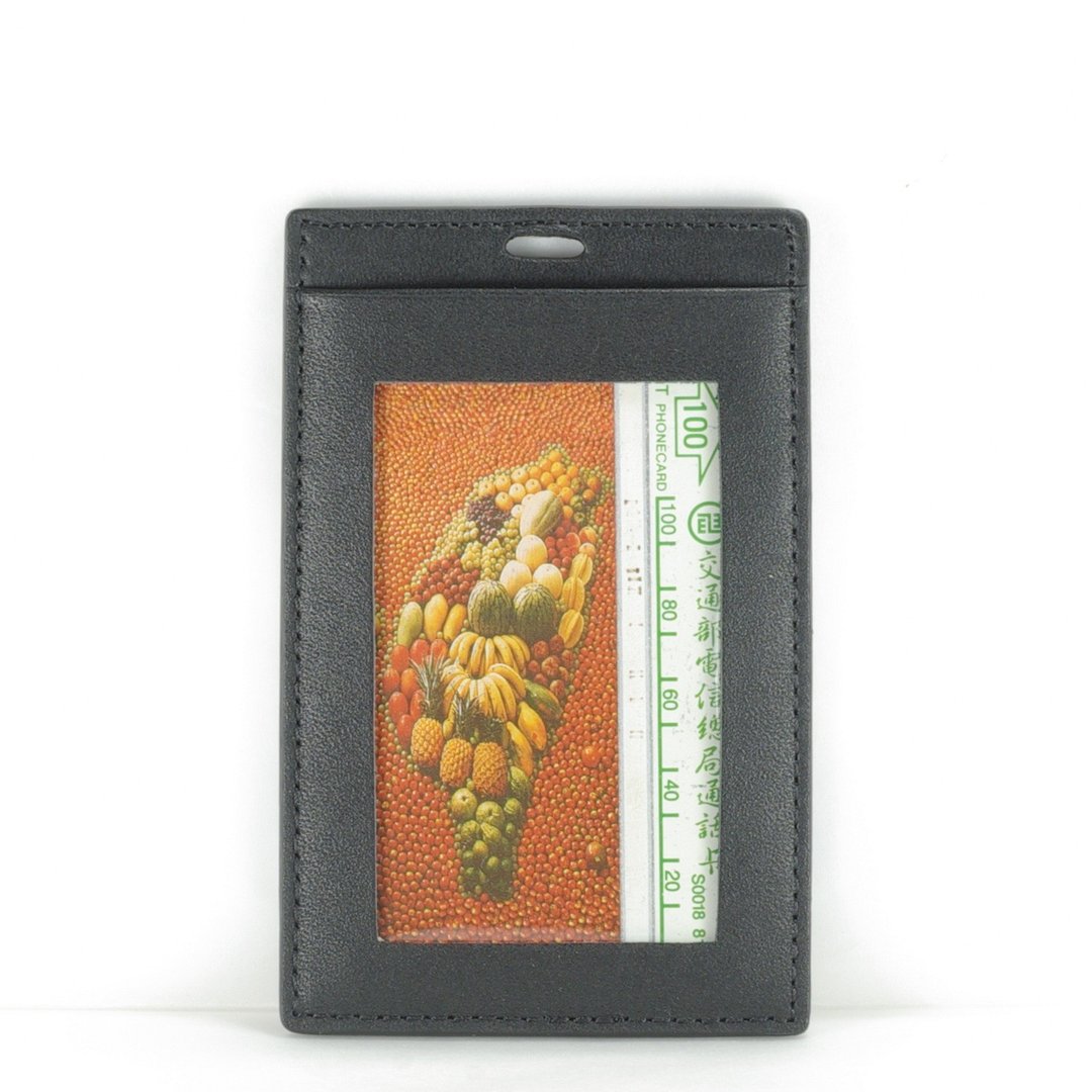 经典植鞣直式双层证件套 卡套 真皮 黑色 付费定制刻字 - 证件套/卡套 - 真皮 黑色