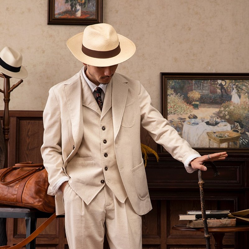 SOARIN棉麻枪驳领纯色休闲西装外套(2326XZ04) - 男装西装外套 - 棉．麻 白色