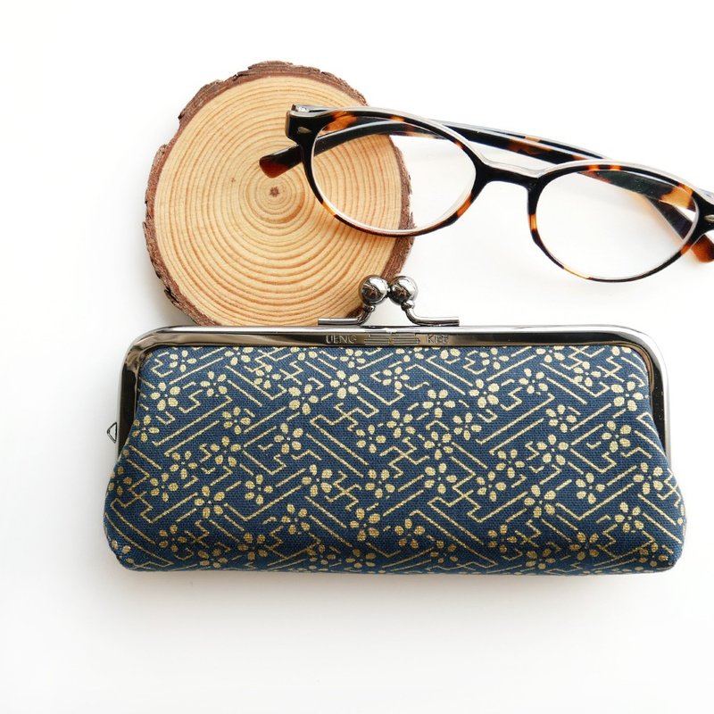浮世金花   眼镜口金包 / 笔袋 / 化妆包 【台湾制造】 - 化妆包/杂物包 - 其他金属 蓝色