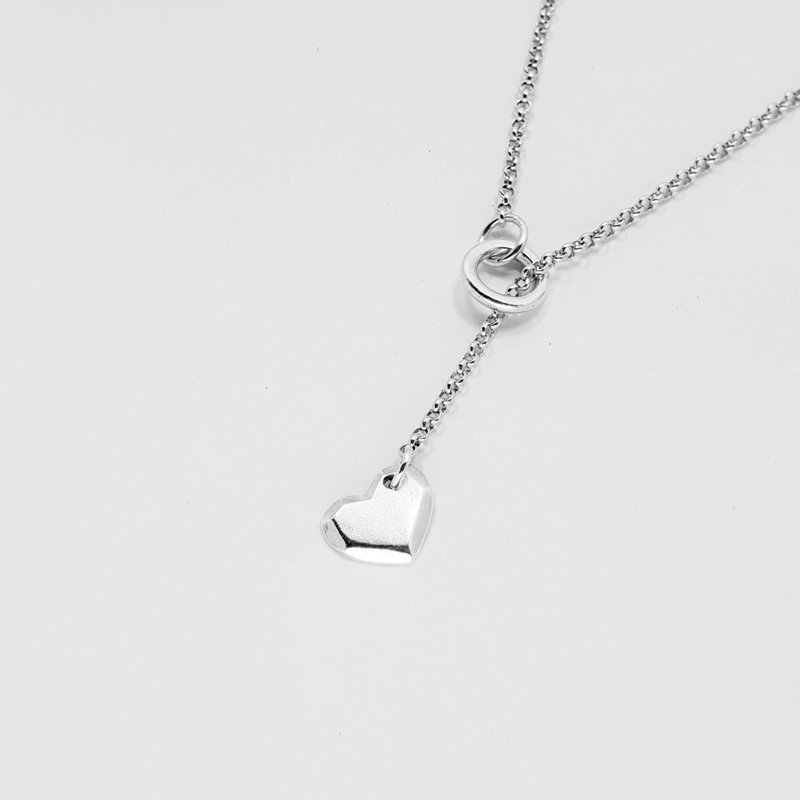 Z51纯银爱心(可敲字)925纯银项链.定制英文字母数字.御匠敲饰 - 项链 - 纯银 银色