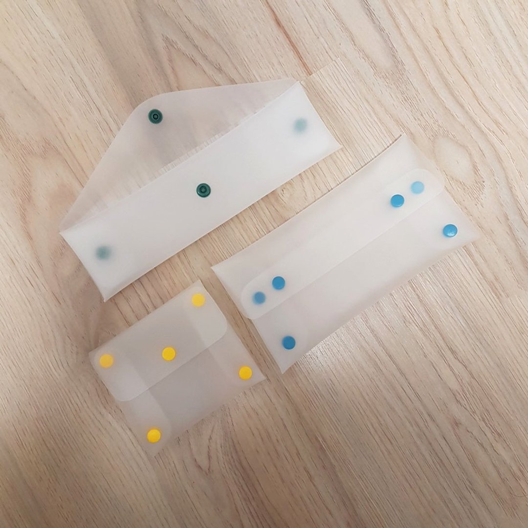 【TPU】抗菌防水袋三件组/半透明/多色/可展开/好清洗/三种尺寸 - 收纳用品 - 塑料 多色