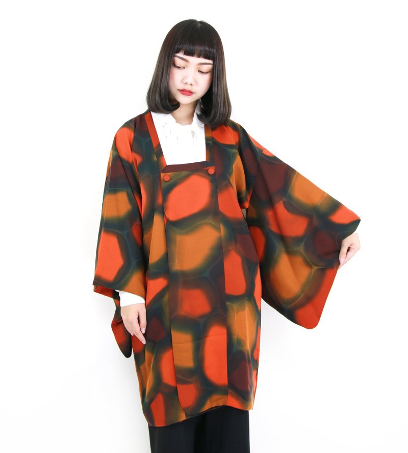 Back to Green::日本带回 落日步道 vintage kimono (KBI-56) - 女装休闲/机能外套 - 丝．绢 