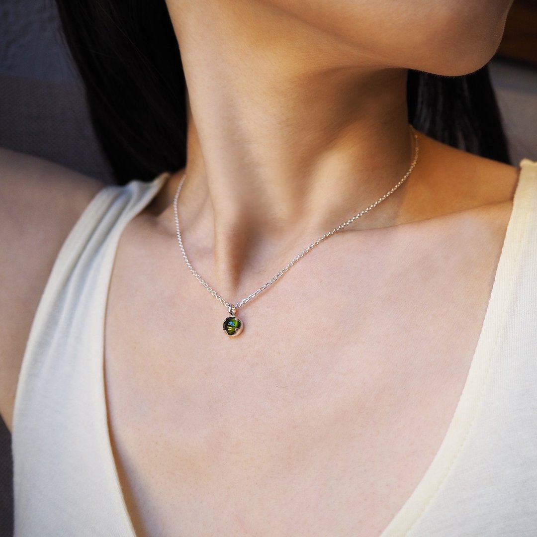 spot Tourmaline necklace_点睛碧玺项链 925银 限量 订制 珠宝 - 项链 - 银 粉红色