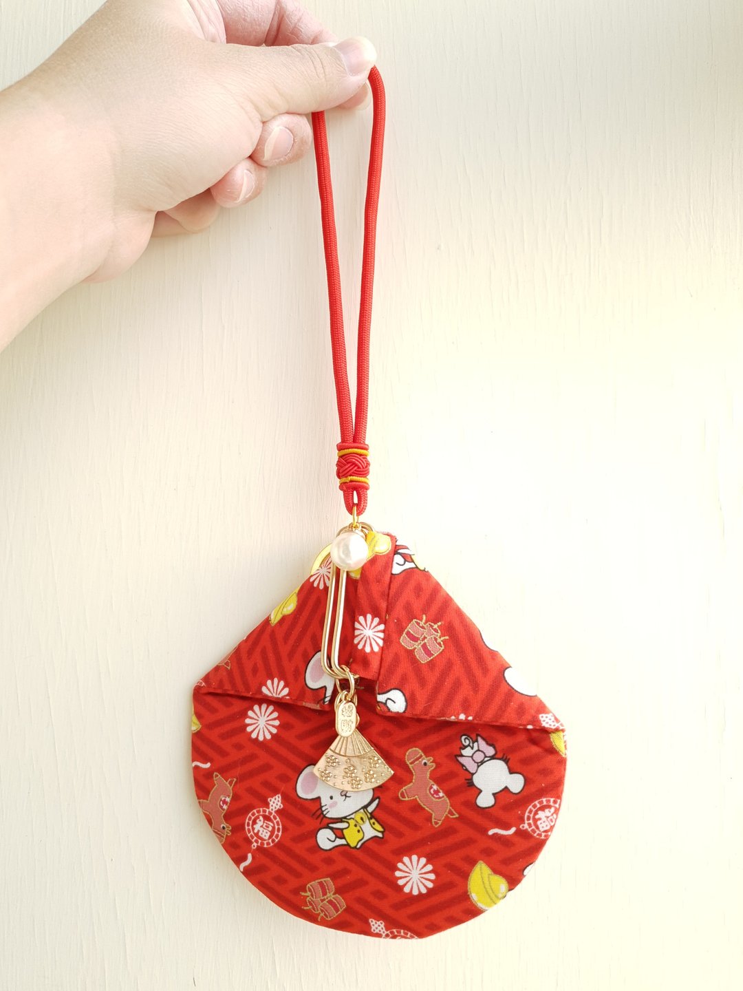 【Happy Rat Year】鼠年荷包红包袋(无吊饰款 预计2/15出货 谢谢) - 零钱包 - 棉 红色