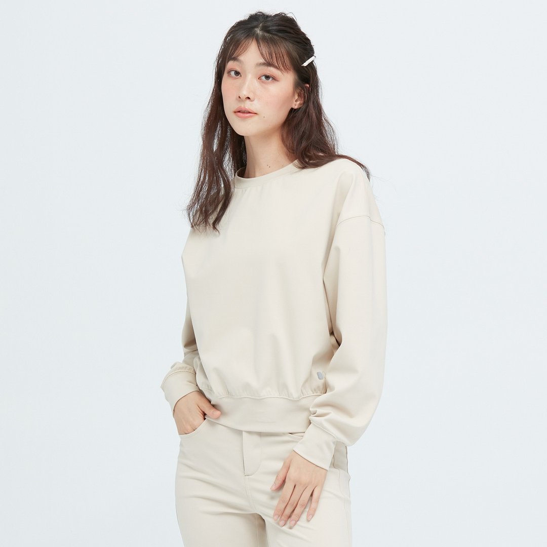 Reboot-苏活机能落肩卫衣(女)-暖木棕 - 女装上衣 - 聚酯纤维 卡其色