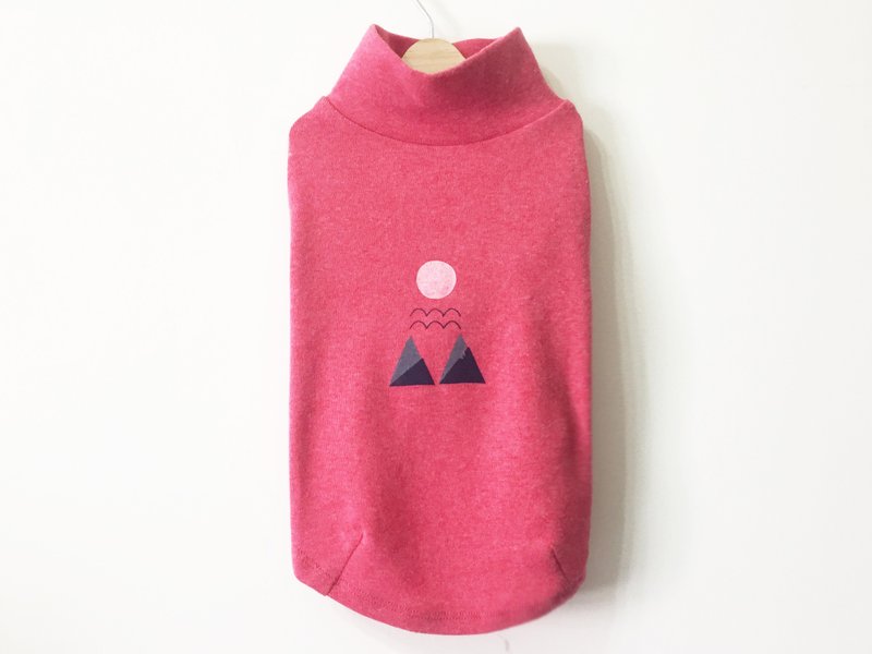 【绢印宠物衣】内搭长袖 桃红毛衣 - 衣/帽 - 棉．麻 粉红色