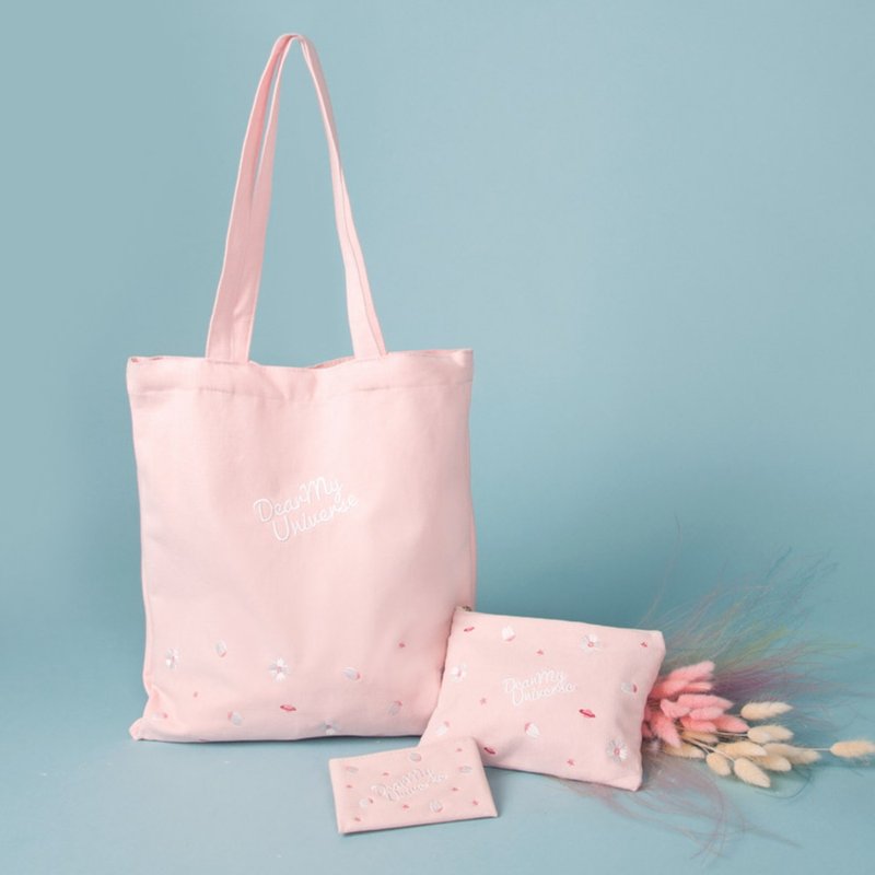 Cherryblossom universe ecobag 2018 樱花环保袋 - 侧背包/斜挎包 - 棉．麻 粉红色