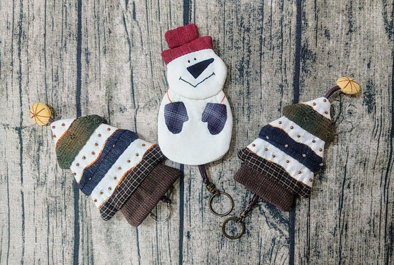圣诞树.雪人钥匙包 - 钥匙链/钥匙包 - 棉．麻 