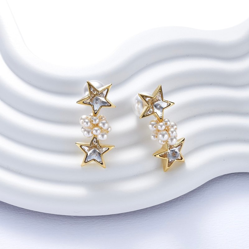 耳夹 小流星 -LATUA STELLA- - 耳环/耳夹 - 其他材质 金色