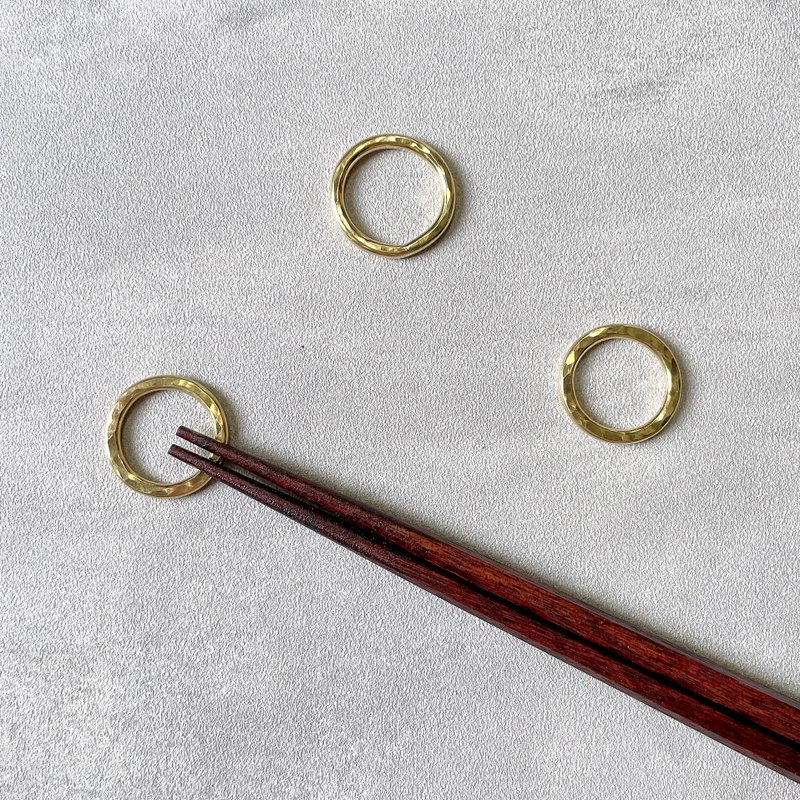 2件组 Ring 黄铜筷架 - 筷子/筷架 - 铜/黄铜 金色