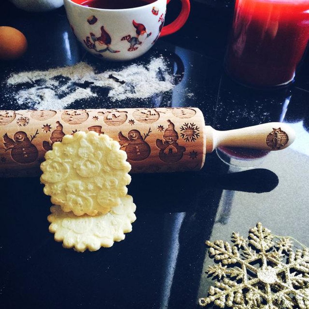 Snowman rolling pin * SNOWMAN - 厨房用具 - 木头 
