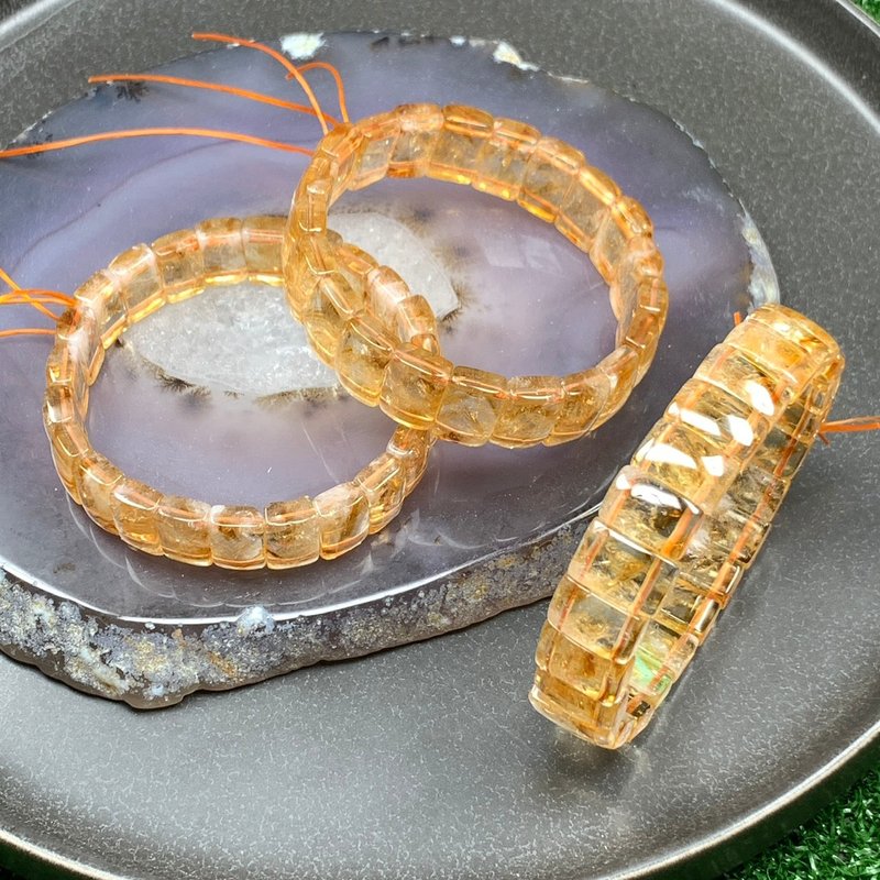 金字塔 黄水晶 手排 - 手链/手环 - 水晶 黄色