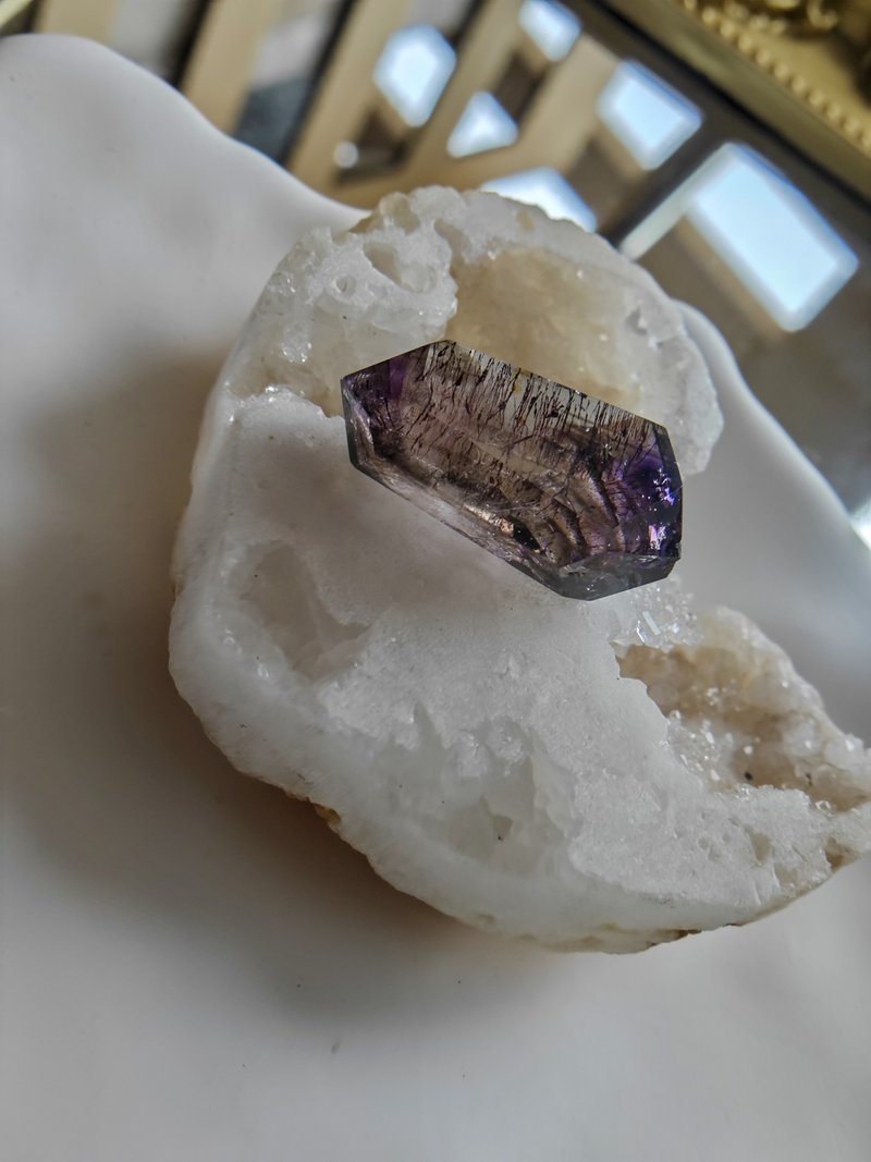 紫超七|内部明显丝丝矿物|清透|紫色系|可制成饰物 - 项链 - 水晶 