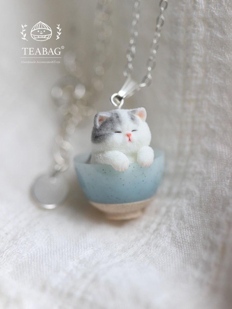 TEABAG小猫咪烘焙店 吊坠项链手作女生生日礼物可爱 - 项链 - 树脂 