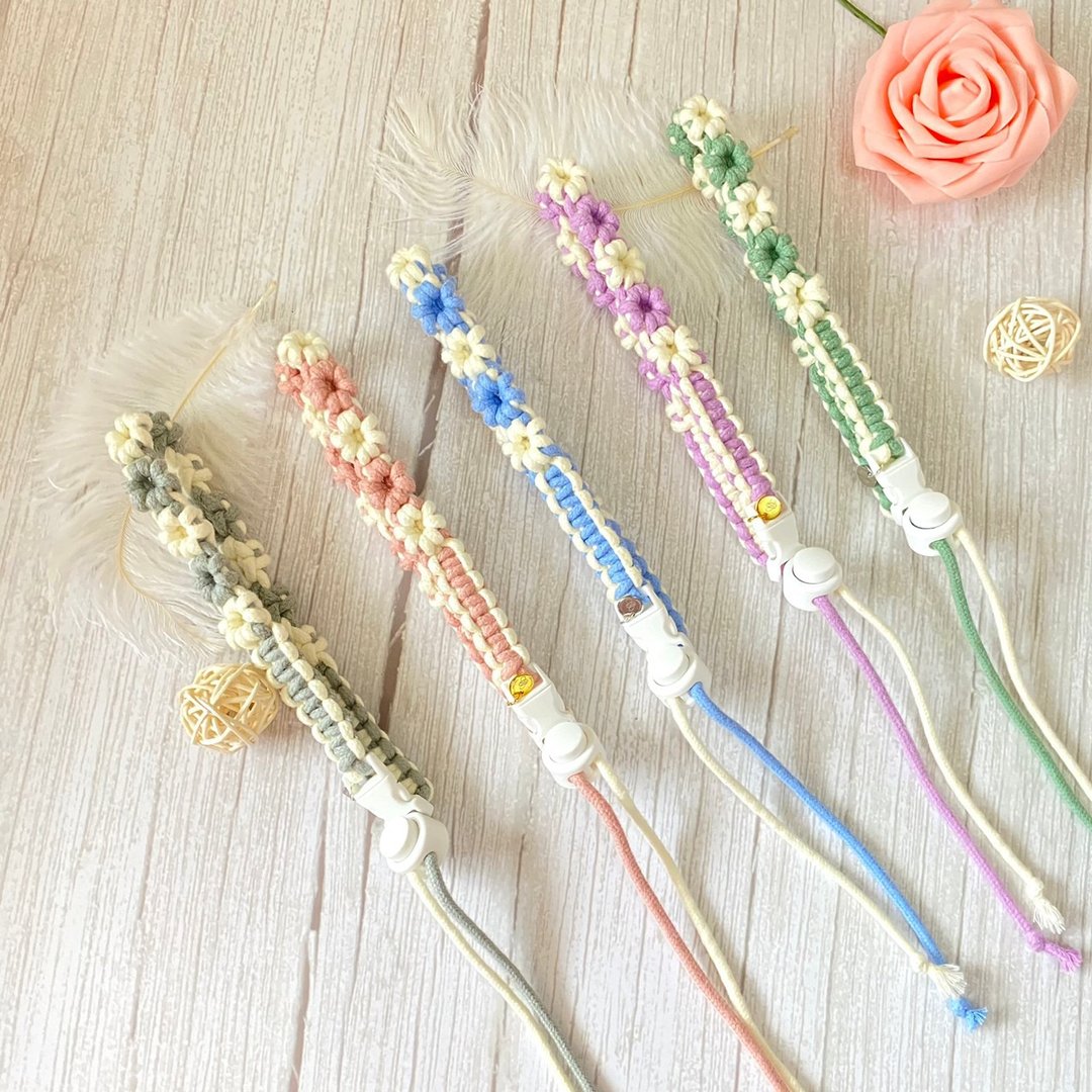编织杯子提袋 / 杯套 Macramé 【双色十一花】 - 随行杯提袋/水壶袋 - 棉．麻 多色