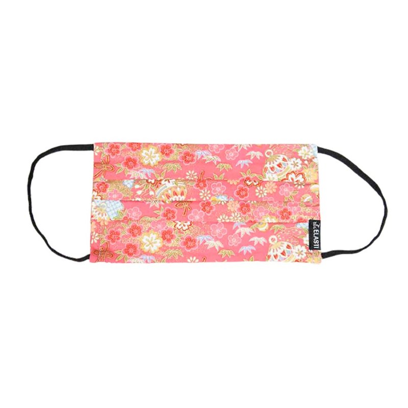 【ELASTI】日式和风布口罩-盛开梅花 - 口罩 - 棉．麻 粉红色