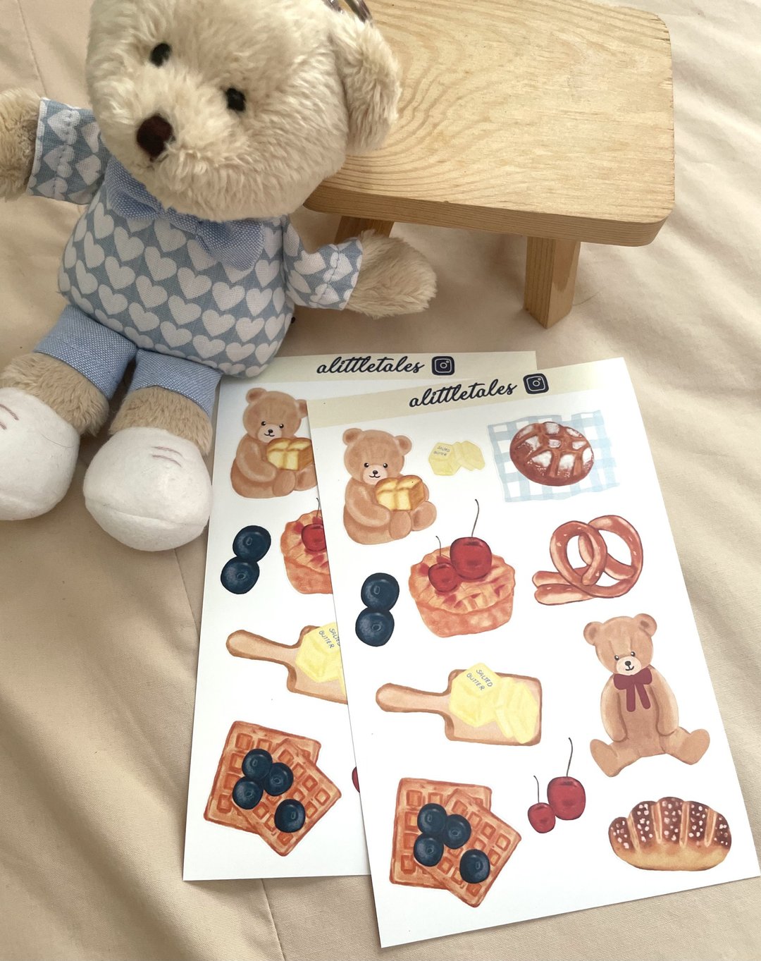Teddy bread sticker - 贴纸 - 纸 咖啡色