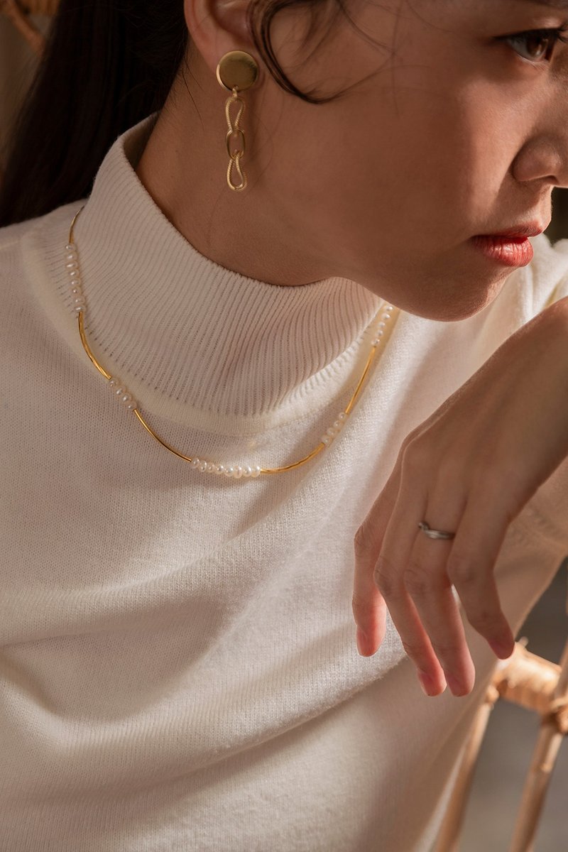 才德的女子 - 金边珍珠项链_18K镀金配件 生日项链 伴娘礼 - 项链 - 宝石 金色