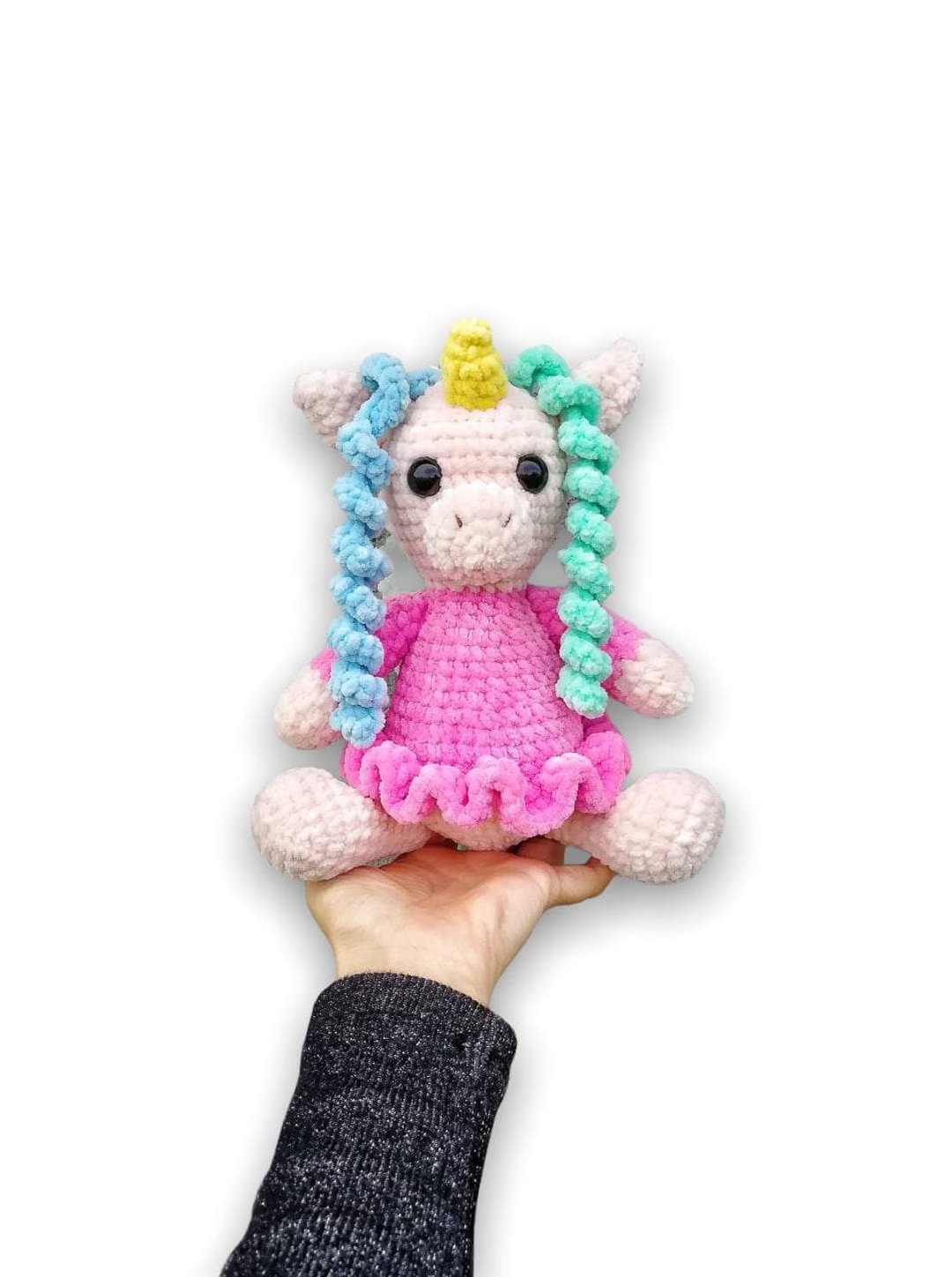 Crochet amigurumi plush unicorn pattern, Crochet doll pattern, pdf tutorial - 编织/刺绣/羊毛毡/裁缝 - 绣线 粉红色