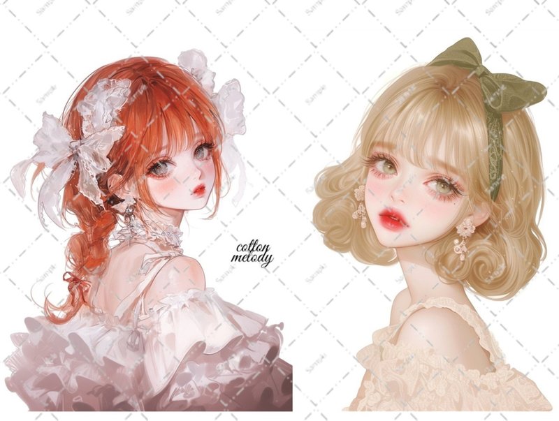 original sticker no.5701 人物贴纸 原创贴纸 人物贴纸 女孩贴纸 原创人物贴纸 - 贴纸 - 纸 