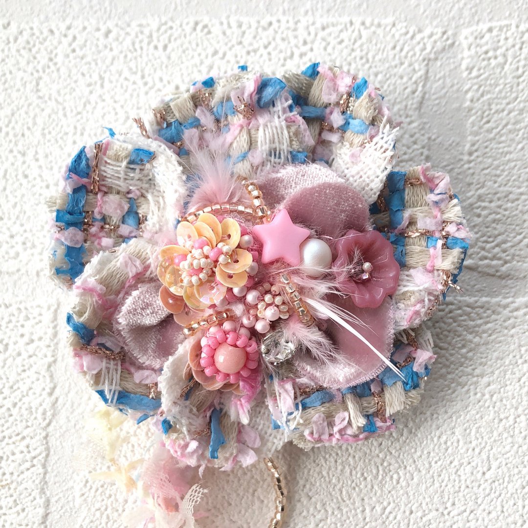 胸花 胸针 No.23  串珠 饰品 手工制作 - 胸花/手腕花 - 棉 多色