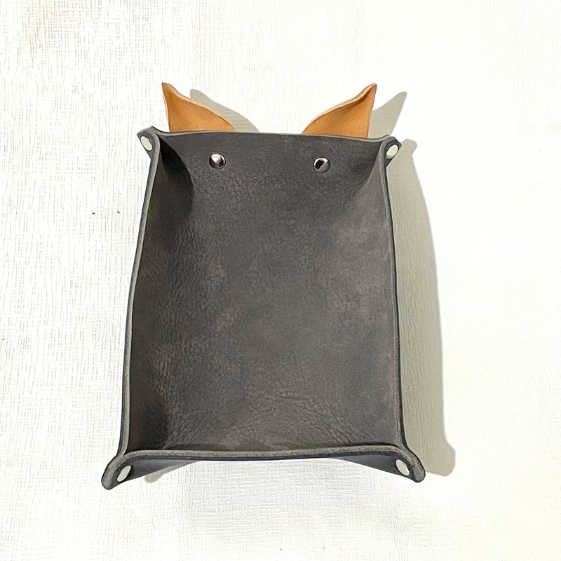 小可爱双层真皮玄关盘、首饰或置物盘、心情密语传达-沈稳小可爱 - 收纳用品 - 真皮 多色