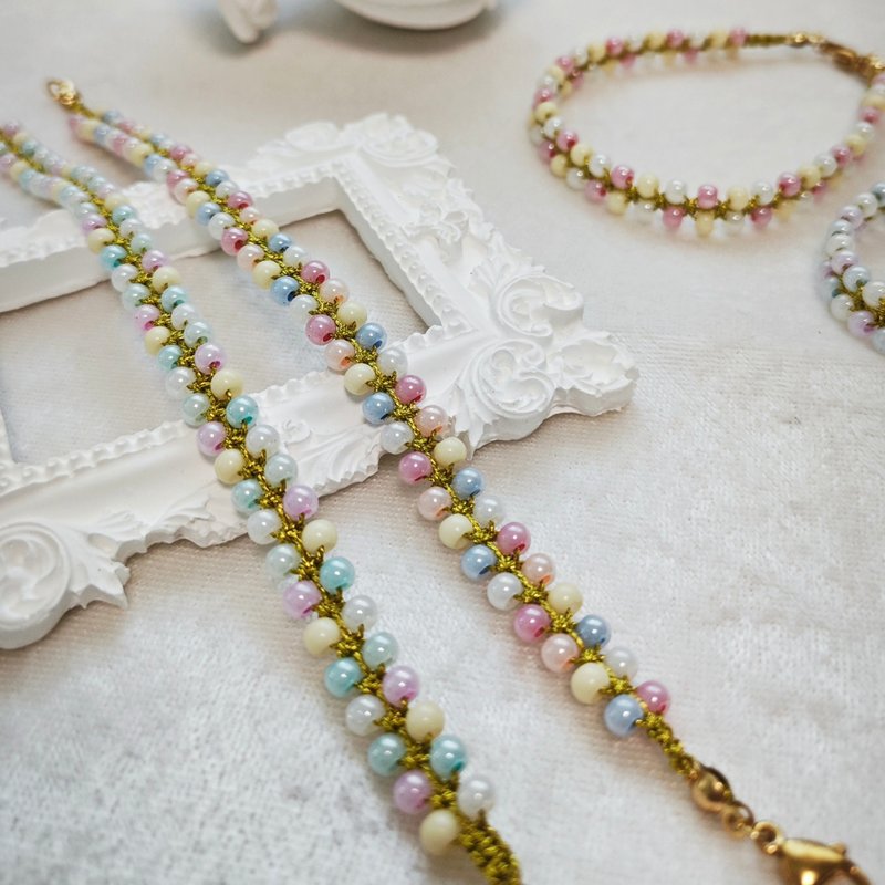 Spring Garden 春之花园 多彩款 手工精致串珠手链 - 手链/手环 - 玻璃 