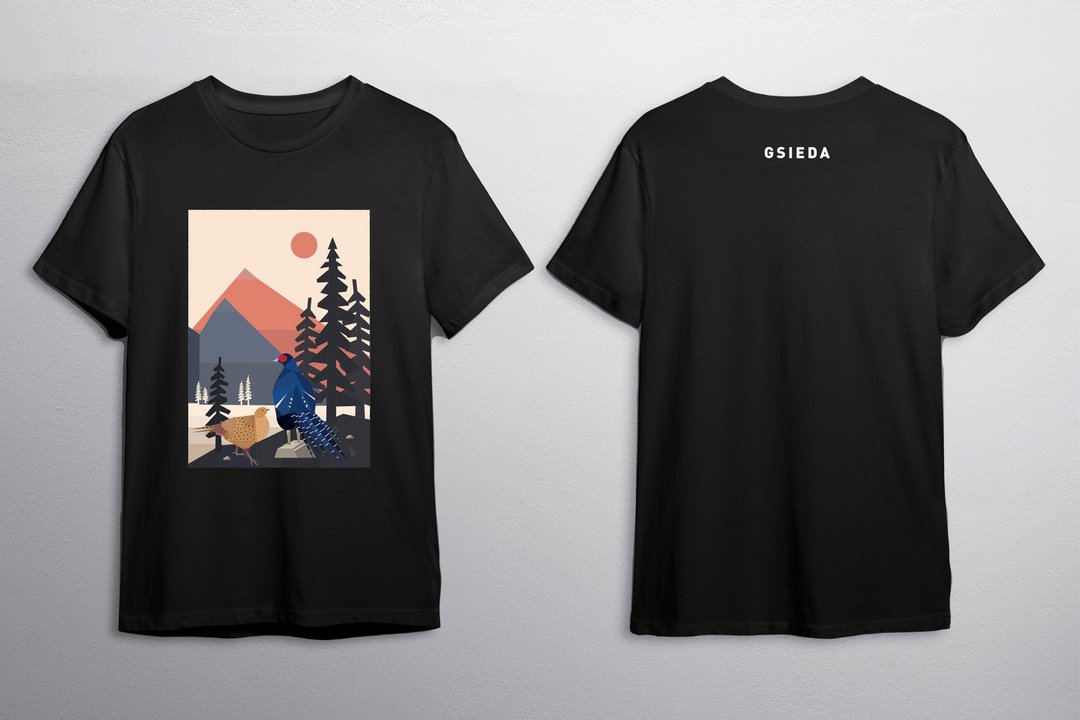 【GSIEDA】T-shirt 濒临绝种 台湾帝雉 - 男装上衣/T 恤 - 棉 黑色