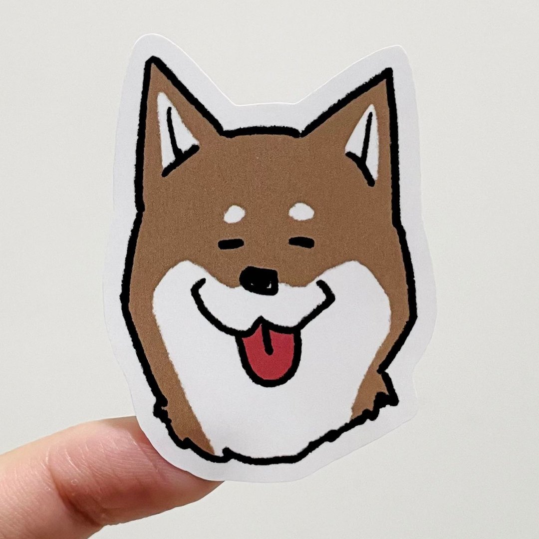 狗狗贴纸・柴犬│另有雪纳瑞款式 - 贴纸 - 纸 卡其色