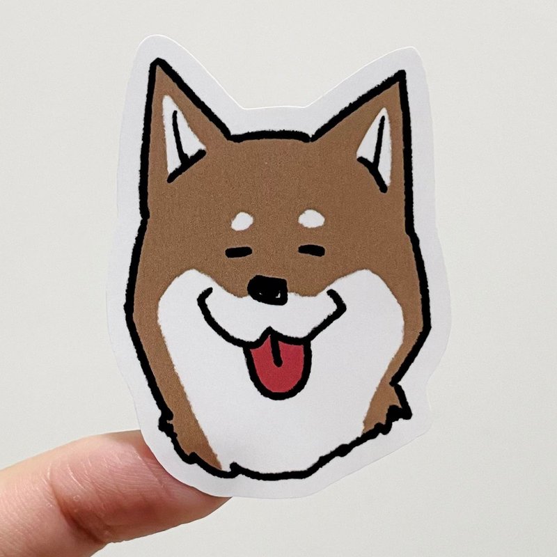 狗狗贴纸・柴犬│另有雪纳瑞款式 - 贴纸 - 纸 卡其色