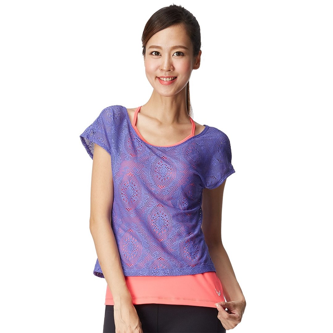 【MACACA】2in1 经典优雅 bra top - ATG2203 紫蓝/桃红 - 女装运动内衣 - 尼龙 紫色