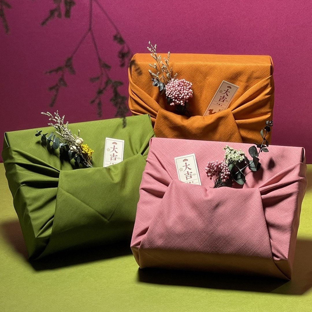 【中秋节】祈福花插风吕敷礼盒(14入) | 风叶鸟-植感之礼 - 手工饼干 - 其他材质 多色