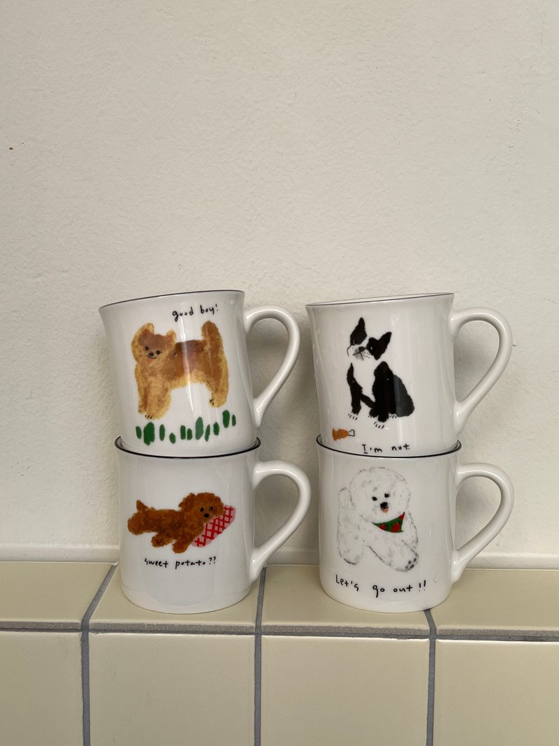 Pola at home X Drawing Table 'mummur' 大容量马克杯 380ml (单个贩售/四种款式可选) - 咖啡杯/马克杯 - 陶 灰色