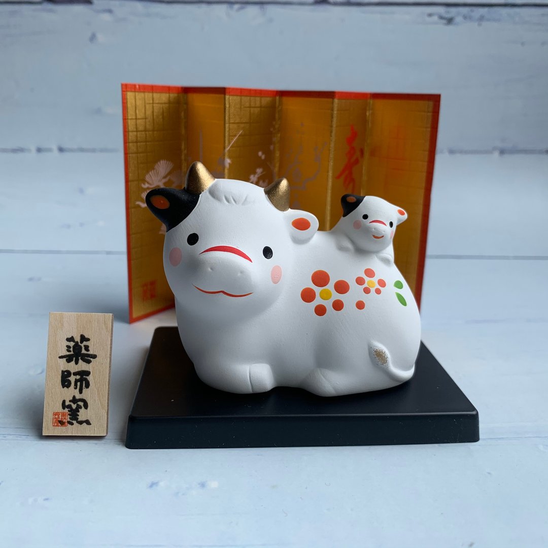 锦彩招福牛-亲子-牛年吉祥物 - 玩偶/公仔 - 陶 