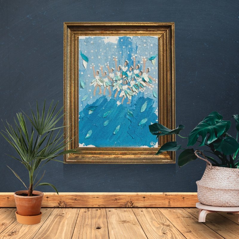 【绘画创作】肌理刮刀-舞·雪花 - 画框/相框 - 其他材质 