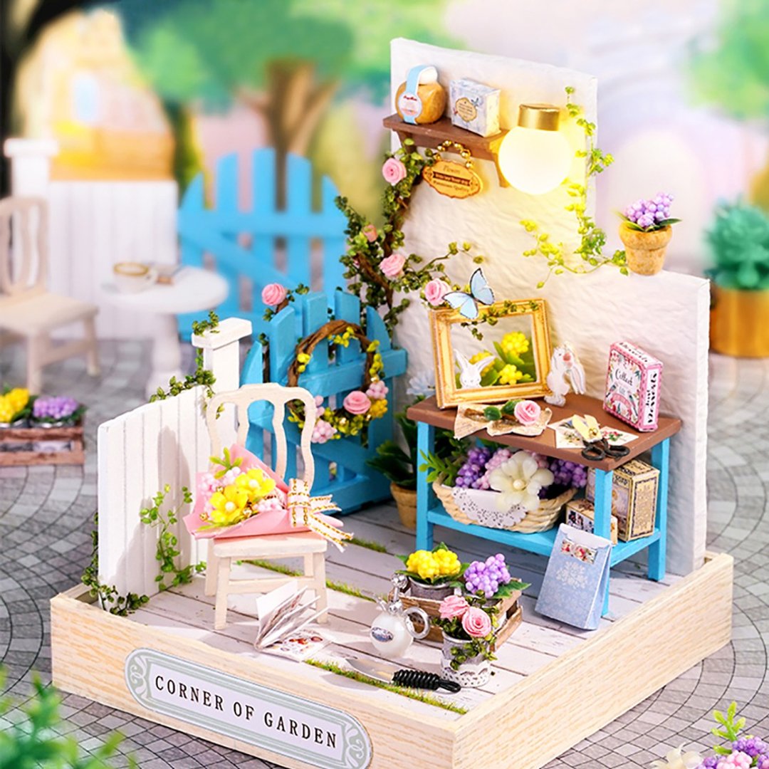 【迷你DIY小屋】幸福敲门-花园一角│全台唯一总代理High-House袖 - 木工/竹艺/纸艺 - 木头 白色