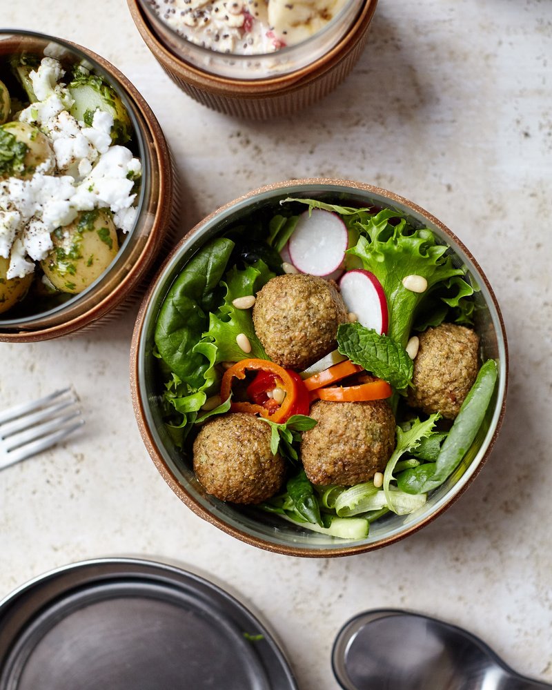 玻璃食物盒连不锈钢盖 25oz (750ml) - 便当盒/饭盒 - 不锈钢 卡其色