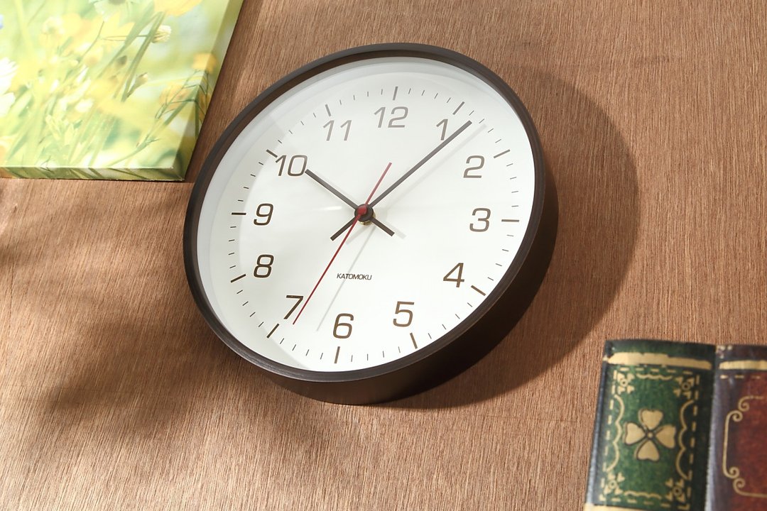 KATOMOKU plywood clock 4 棕色 (km-44BR) 挂钟 日本制造 - 时钟/闹钟 - 木头 咖啡色