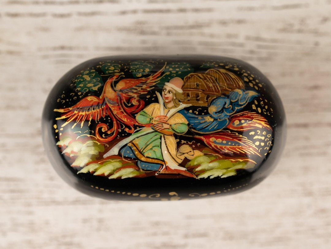 Handmade jewelry box, black lacquer box, Paper mache box, lacquered jewelry box - 收纳用品 - 其他材质 