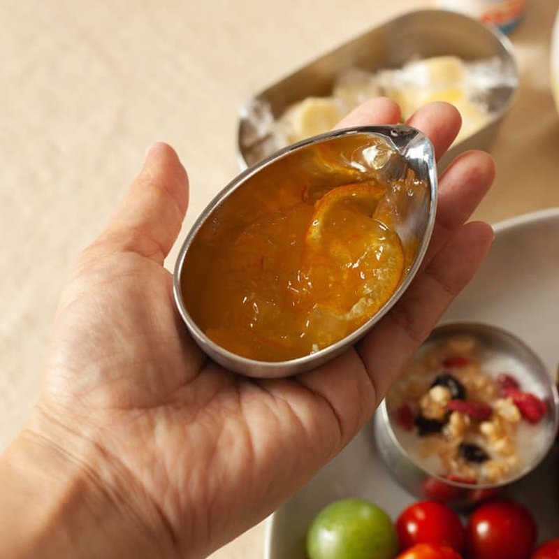 【YOSHIKAWA吉川】日本AND不锈钢保存盒(水滴型) 90ml 日本制 - 浅碟/小碟子 - 不锈钢 银色