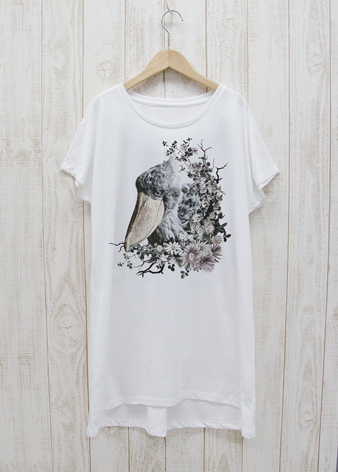 ronron HUSHBILL 洋装Tee Calld？ 白色 / R036-O-WH - 中性连帽卫衣/T 恤 - 棉 白色