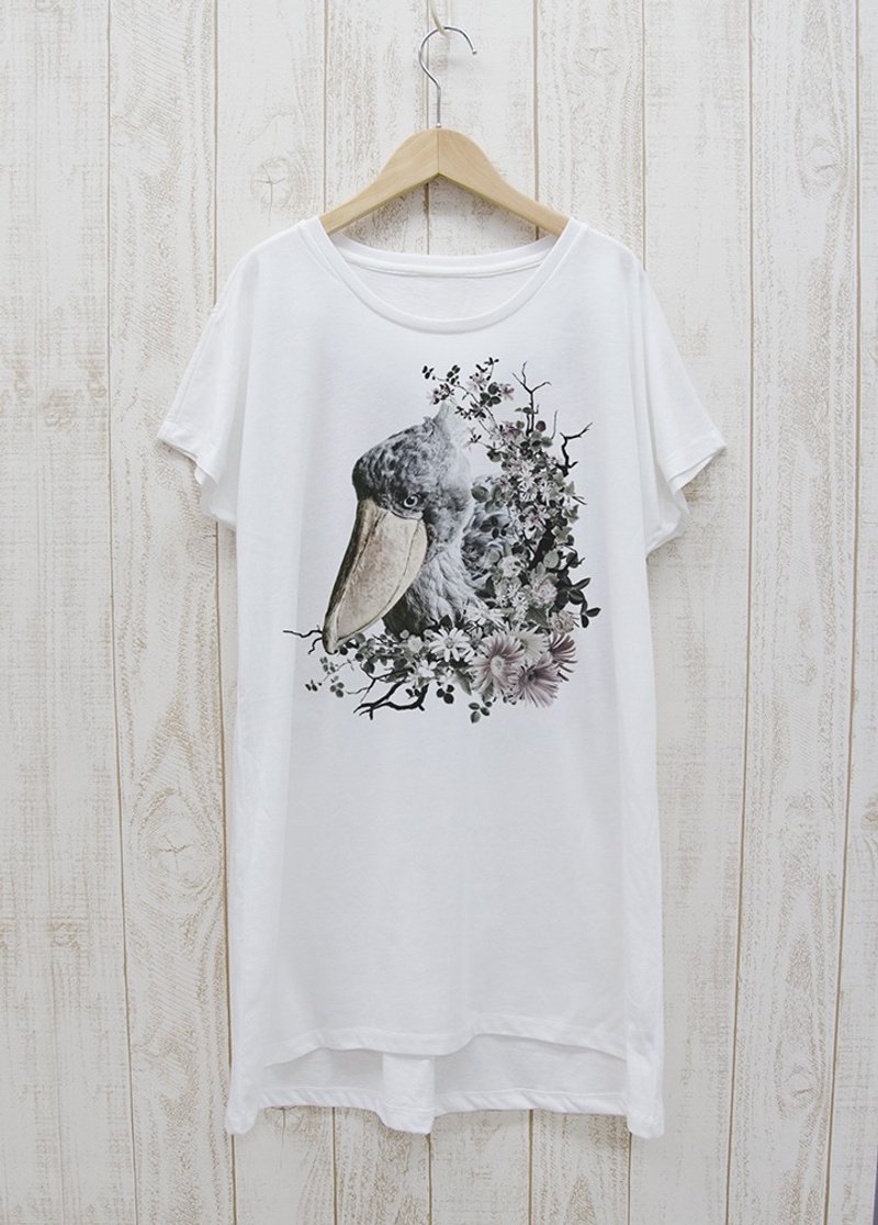 ronronHUSHBILL ワンピースTee　Calld?　ホワイト / R036-O-WH - 中性连帽卫衣/T 恤 - 棉．麻 白色